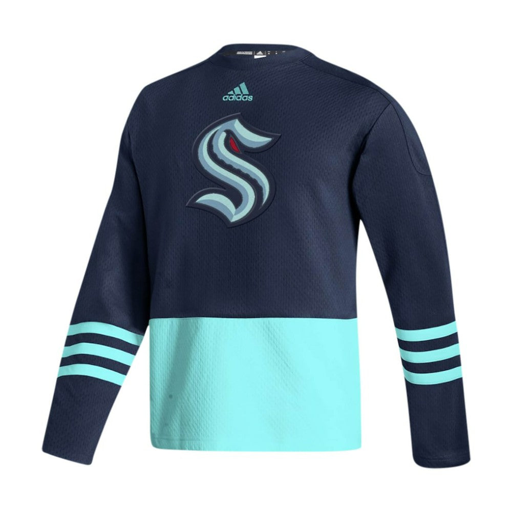 NHL Deep Sea Blue Seattle Kraken adidas Logo AEROREADY Pullover Sweater