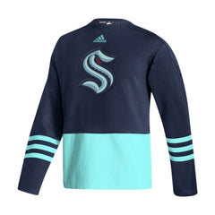 NHL Deep Sea Blue Seattle Kraken adidas Logo AEROREADY Pullover Sweater