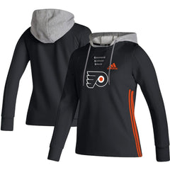 NHL Black Philadelphia Flyers adidas Women's Skate Lace AEROREADY Pullover Hoodie