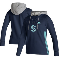 NHL Deep Sea Blue Seattle Kraken adidas Women's Skate Lace AEROREADY Pullover Hoodie