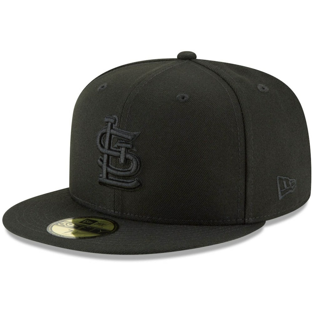 MLB St. Louis Cardinals New Era Black on Black 59FIFTY Fitted Hat