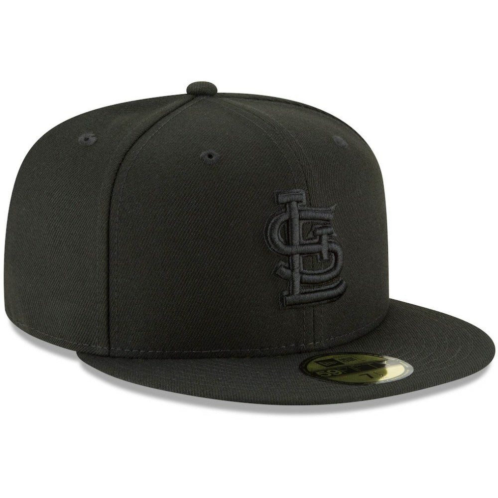 MLB St. Louis Cardinals New Era Black on Black 59FIFTY Fitted Hat