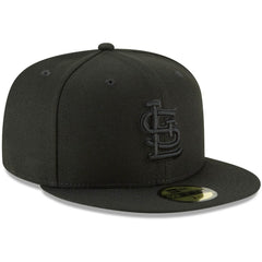 MLB St. Louis Cardinals New Era Black on Black 59FIFTY Fitted Hat