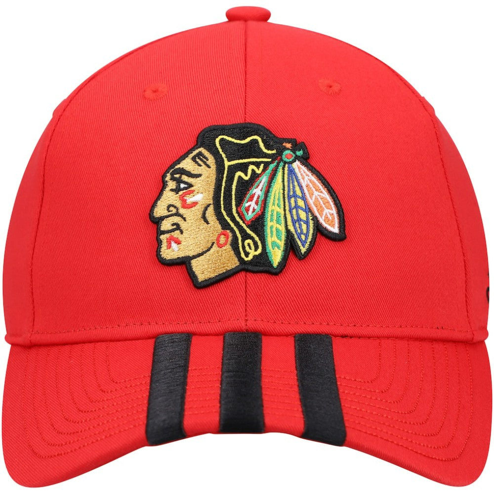 NHL Red Chicago Blackhawks adidas Locker Room Three Stripe Adjustable Hat