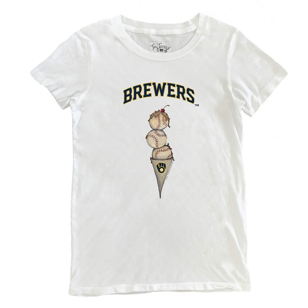MLB Milwaukee Brewers Tiny Turnip Women's Triple Scoop T-Shirt