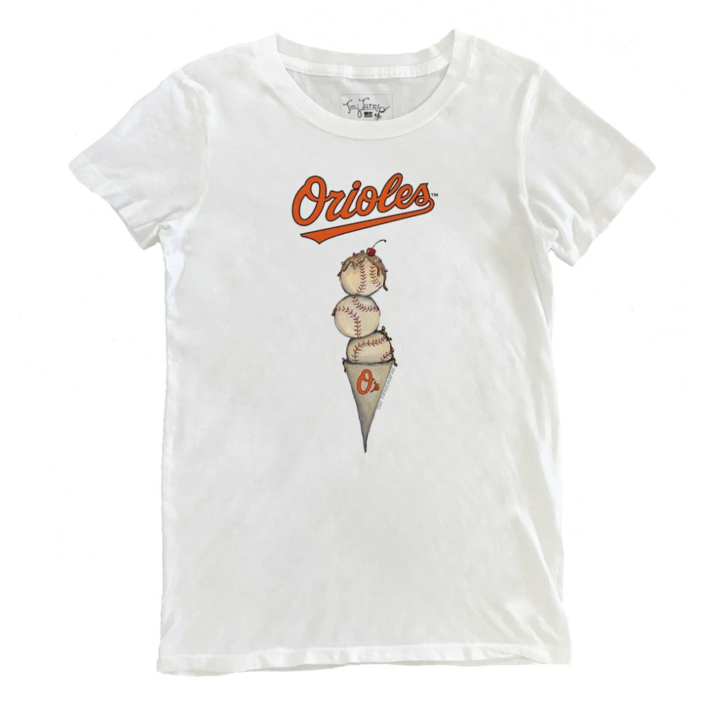 MLB Baltimore Orioles Tiny Turnip Women's Triple Scoop T-Shirt