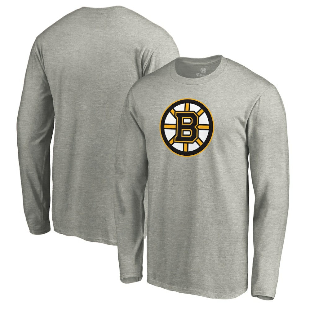 NHL Heather Gray Boston Bruins Primary Logo Long Sleeve T-Shirt