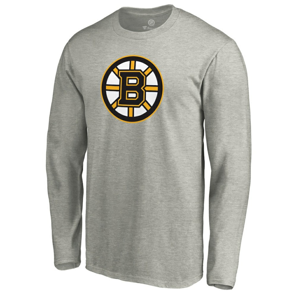 NHL Heather Gray Boston Bruins Primary Logo Long Sleeve T-Shirt