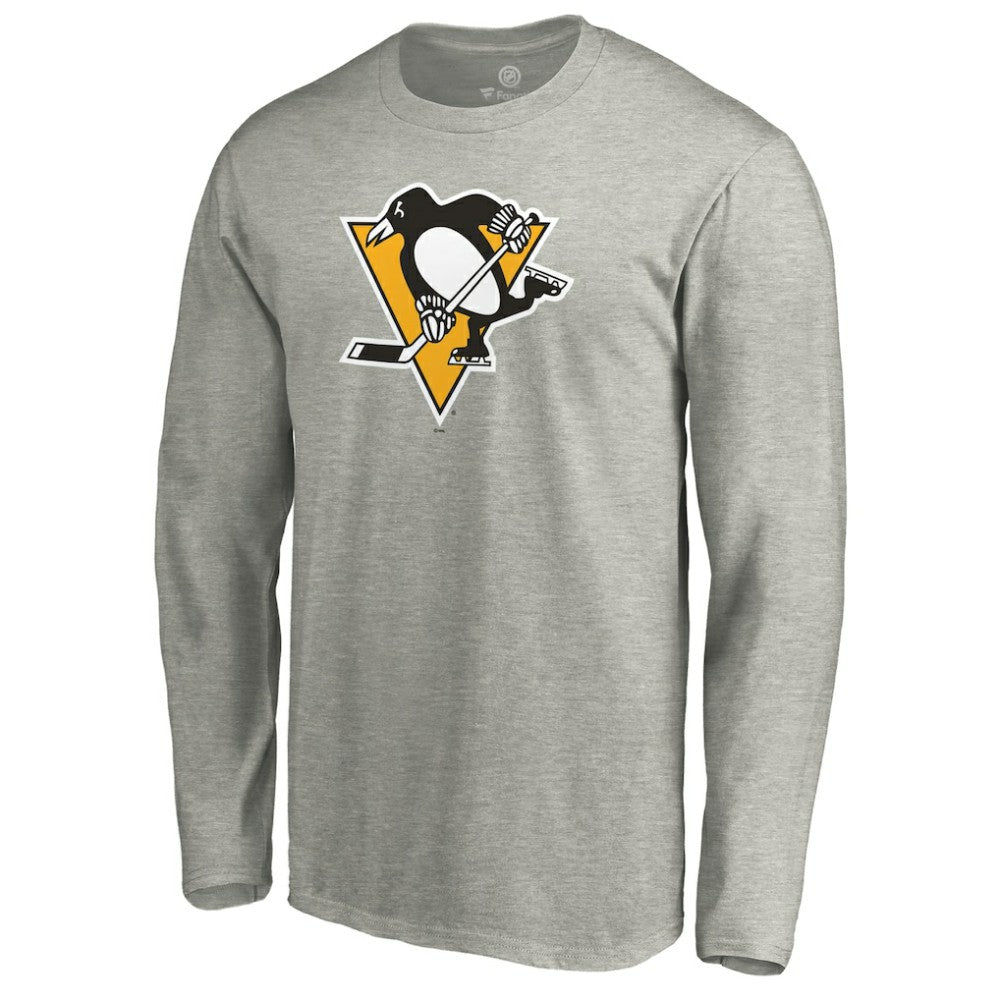 NHL Heather Gray Pittsburgh Penguins Primary Logo Long Sleeve T-Shirt