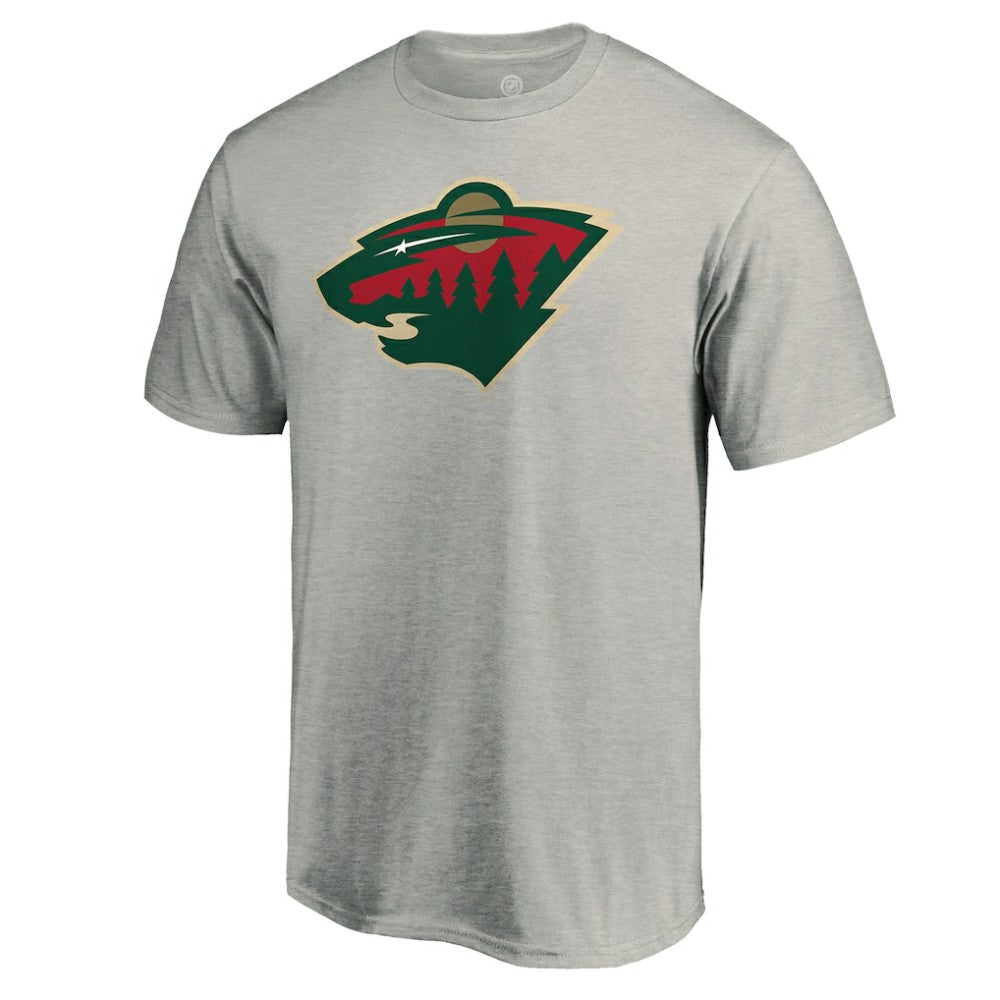 NHL Heather Gray Minnesota Wild Primary Logo T-Shirt