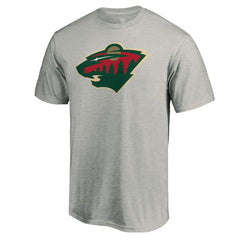 NHL Heather Gray Minnesota Wild Primary Logo T-Shirt