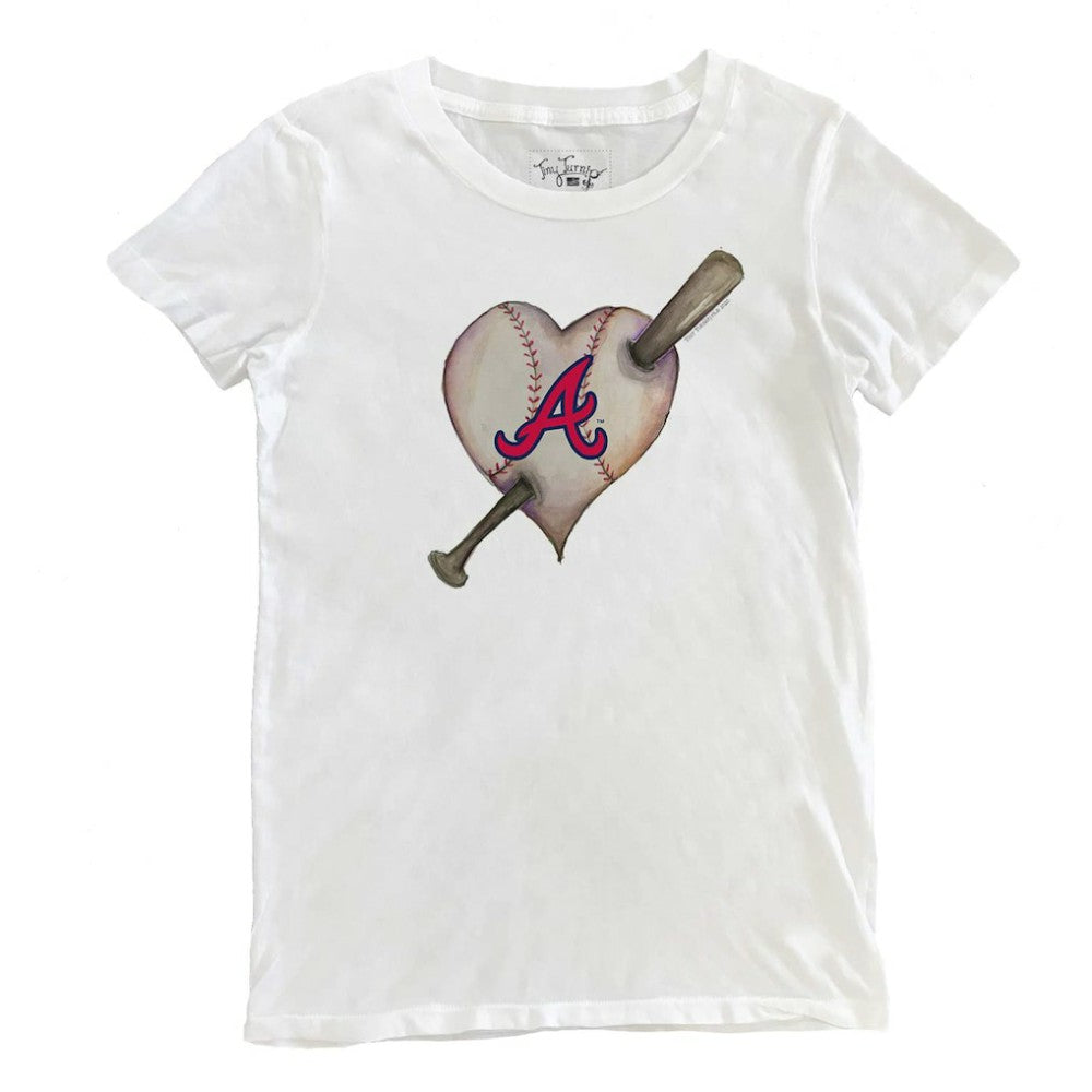 MLB Atlanta Braves Tiny Turnip Women's Heart Bat T-Shirt