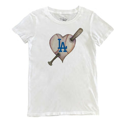 MLB Los Angeles Dodgers Tiny Turnip Women's Heart Bat T-Shirt