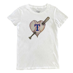 MLB Texas Rangers Tiny Turnip Women's Heart Bat T-Shirt