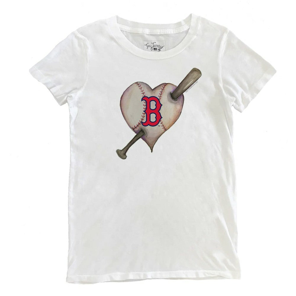 MLB Boston Red Sox Tiny Turnip Women's Heart Bat T-Shirt