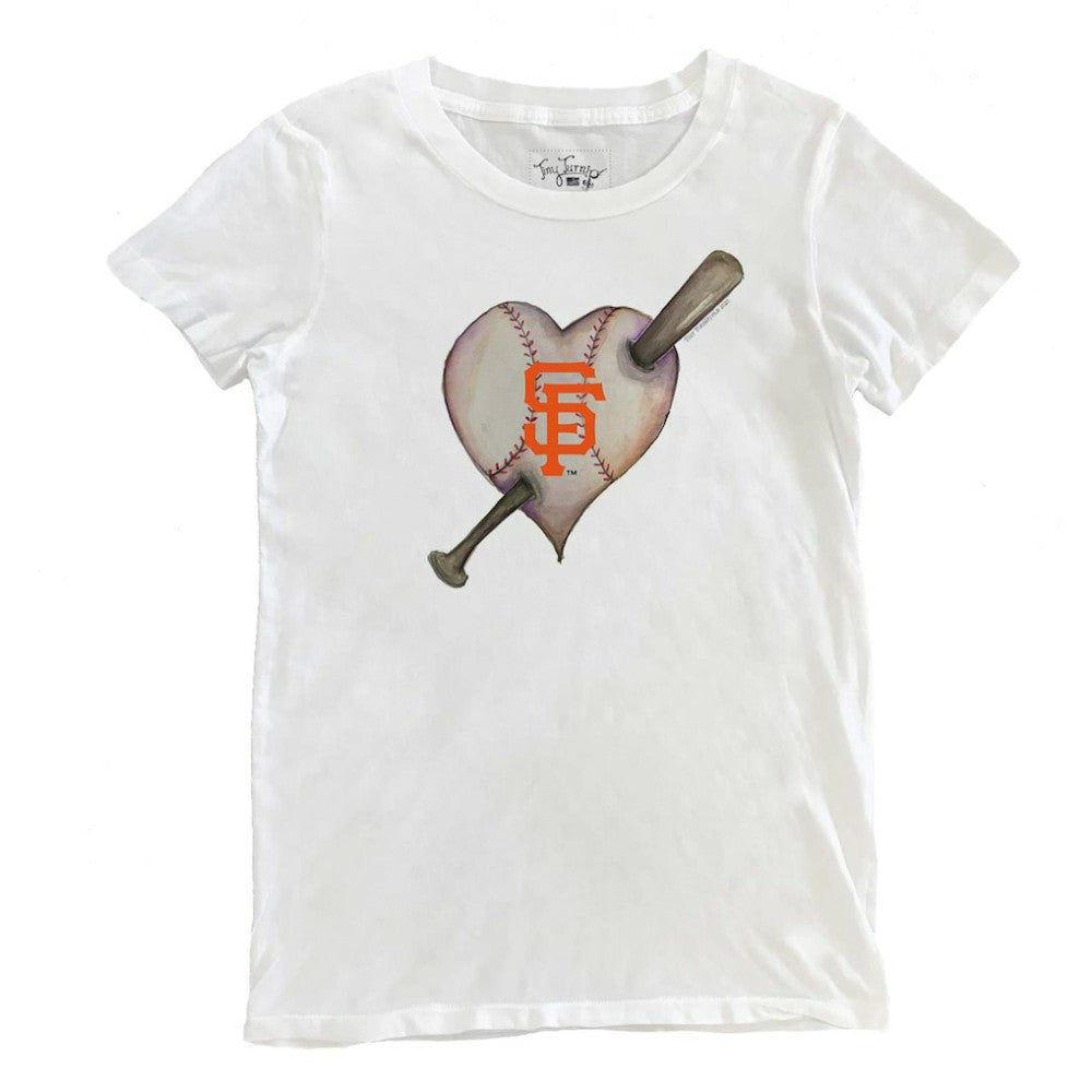 MLB San Francisco Giants Tiny Turnip Women's Heart Bat T-Shirt