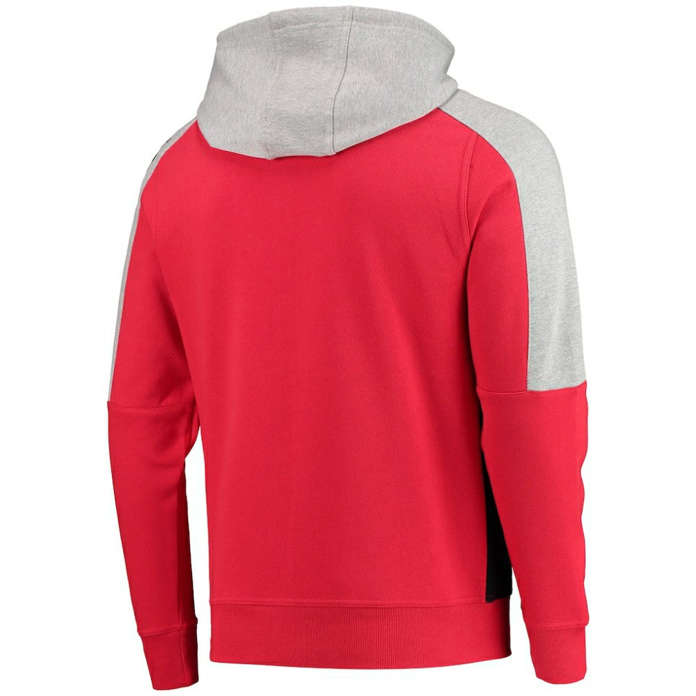 NHL Red/Black Chicago Blackhawks Starter Playoffs Color Block Full-Zip Hoodie