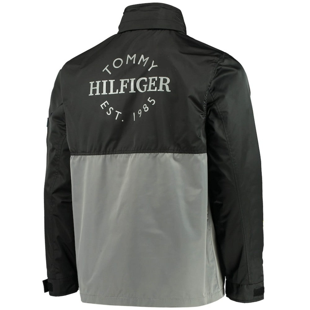 NHL Black/Gray Philadelphia Flyers Tommy Hilfiger Anorak Quarter-Zip Hoodie Jacket