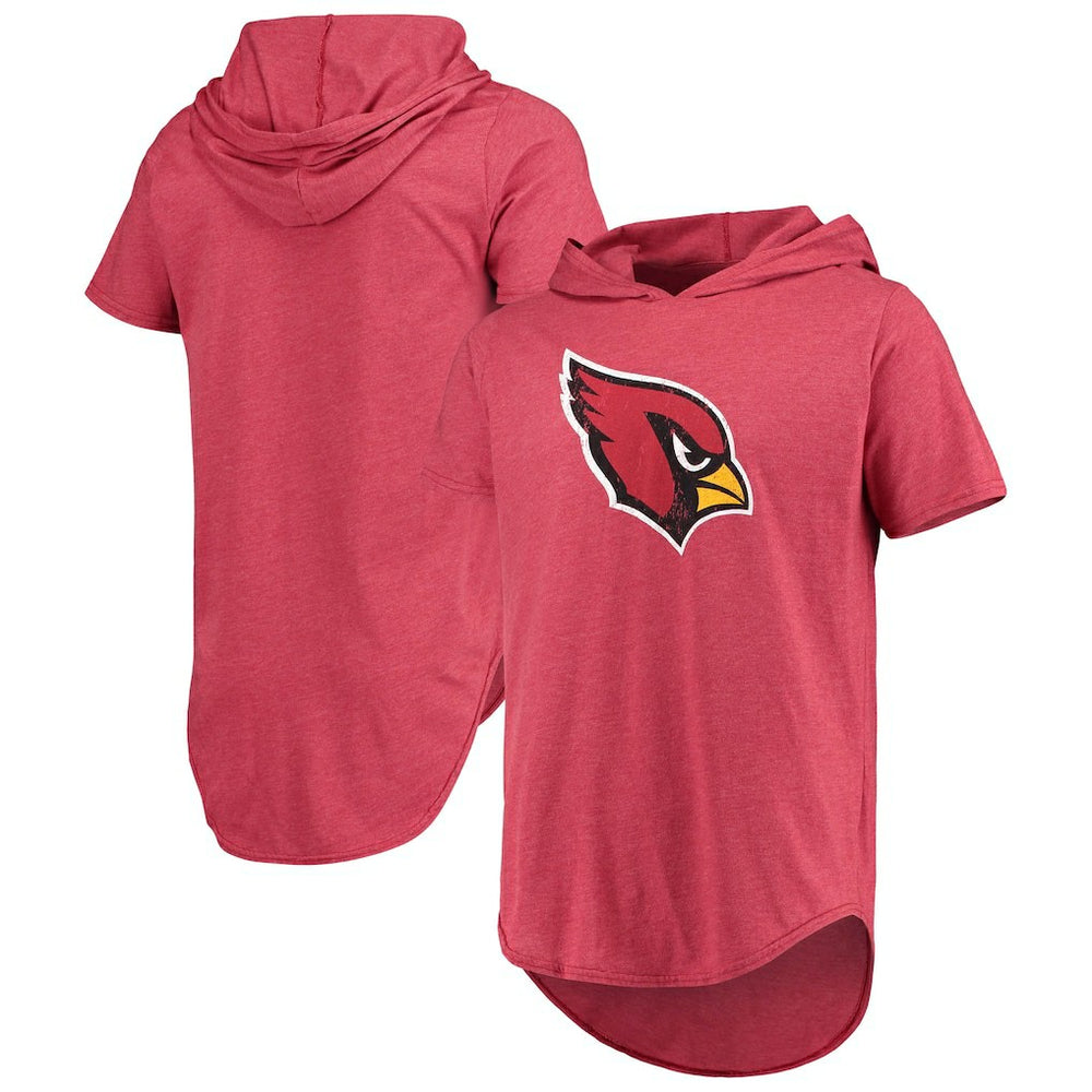 Majestic Threads Primary Logo Tri-Blend Hoodie T-Shirt - Arizona Cardinals