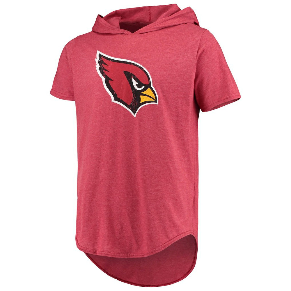Majestic Threads Primary Logo Tri-Blend Hoodie T-Shirt - Arizona Cardinals
