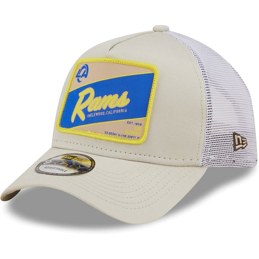 Happy Camper A-Frame Trucker 9FORTY Snapback Hat - Los Angeles Rams