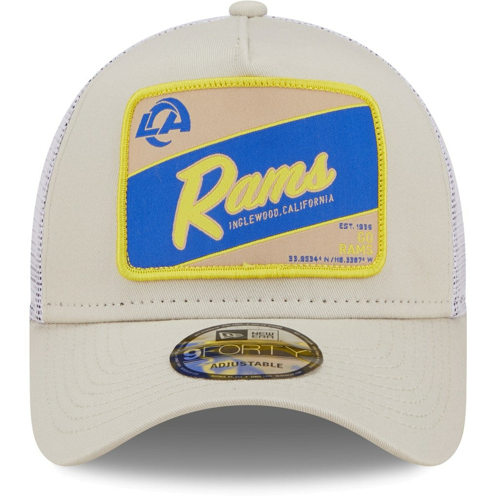 Happy Camper A-Frame Trucker 9FORTY Snapback Hat - Los Angeles Rams
