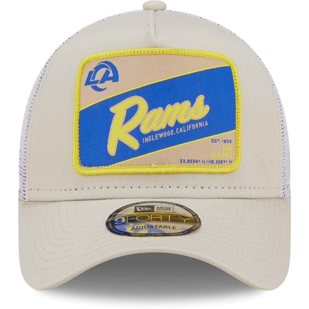 Happy Camper A-Frame Trucker 9FORTY Snapback Hat - Los Angeles Rams