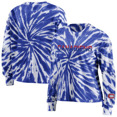 NHL Navy Montreal Canadiens WEAR by Erin Andrews Women's Tie-Dye Long Sleeve T-Shirt