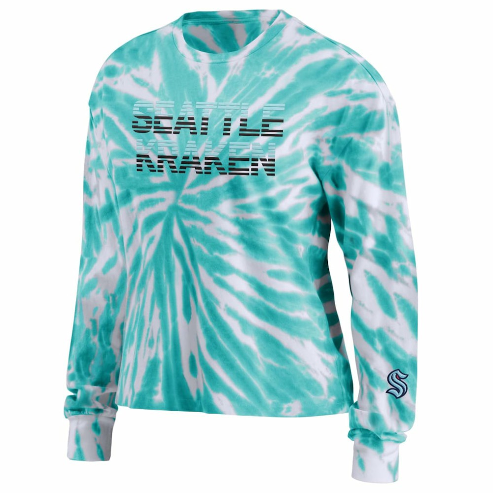 NHL Light Blue Seattle Kraken WEAR by Erin Andrews Women's Tie-Dye Long Sleeve T-Shirt