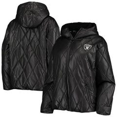 MSX by Michael Strahan Women's Charlotte Full-Zip Hoodie Puffer Jacket - Las Vegas Raiders