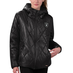 MSX by Michael Strahan Women's Charlotte Full-Zip Hoodie Puffer Jacket - Las Vegas Raiders