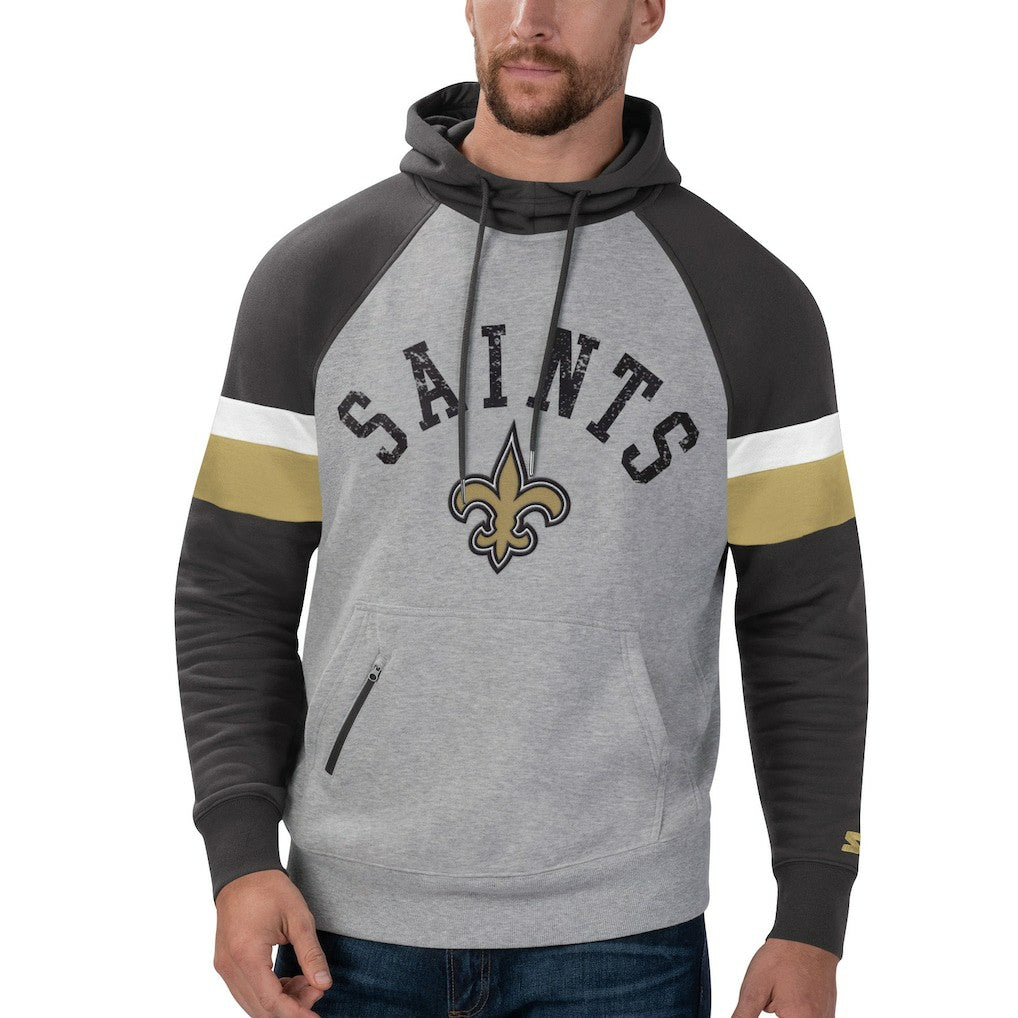 Starter Home Run Raglan Pullover Hoodie - New Orleans Saints