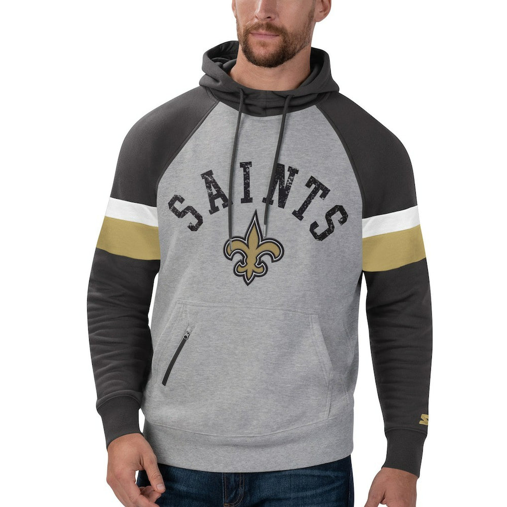Starter Home Run Raglan Pullover Hoodie - New Orleans Saints
