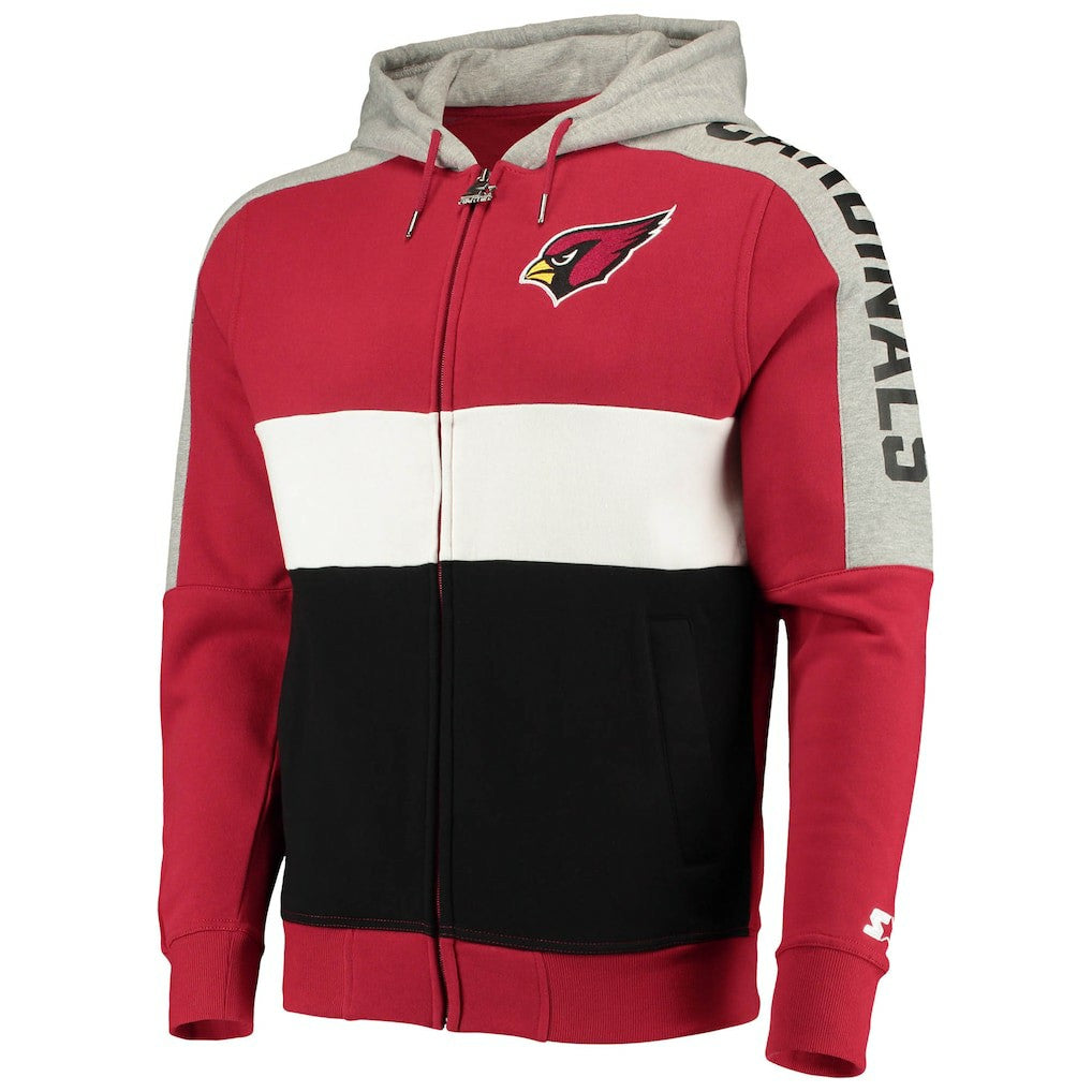 Starter Playoffs Color Block Full-Zip Hoodie - Arizona Cardinals