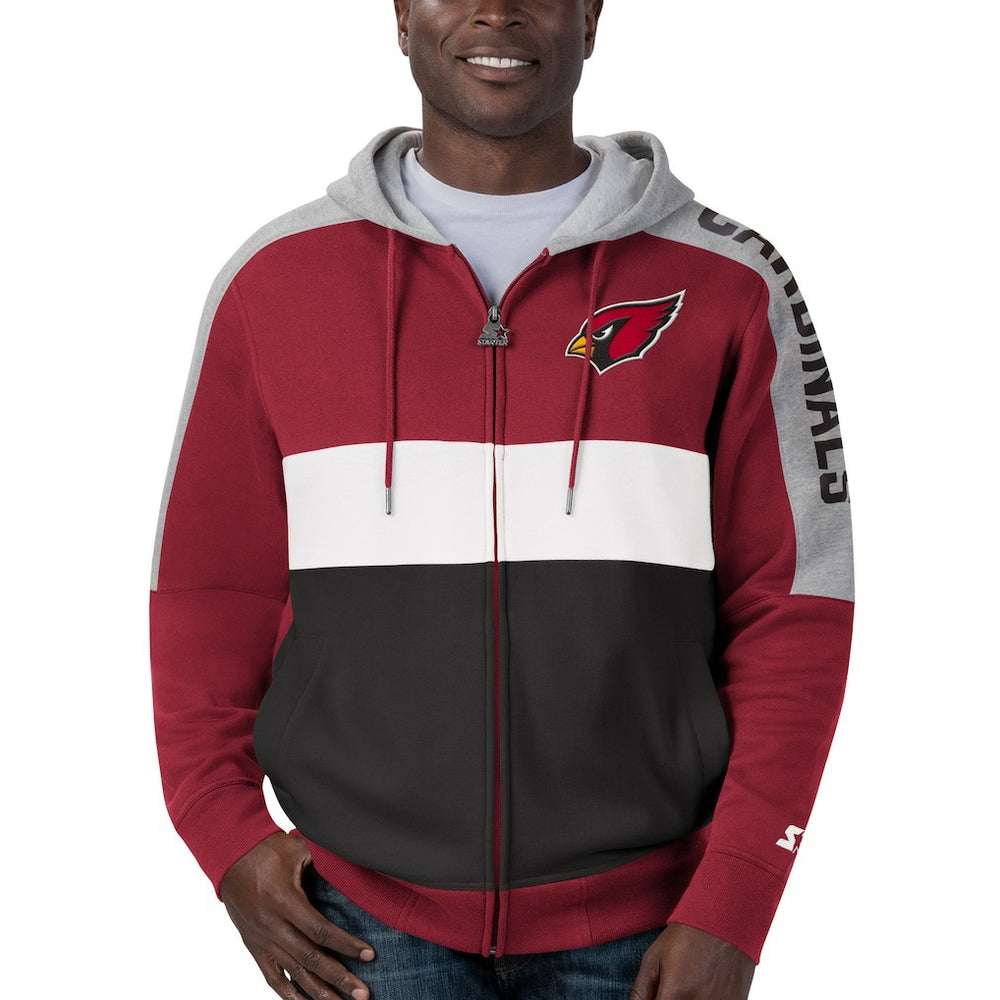 Starter Playoffs Color Block Full-Zip Hoodie - Arizona Cardinals
