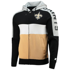 Starter Playoffs Color Block Full-Zip Hoodie - New Orleans Saints