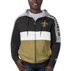 Starter Playoffs Color Block Full-Zip Hoodie - New Orleans Saints