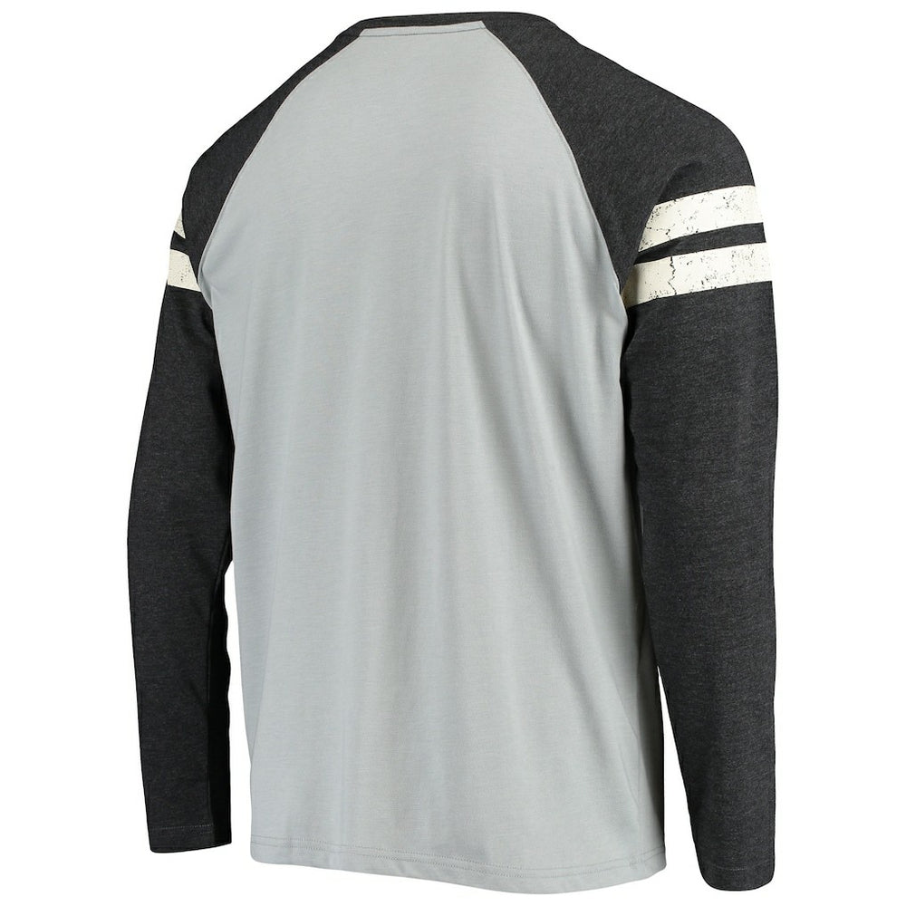 Starter Throwback League Raglan Long Sleeve Tri-Blend T-Shirt - Las Vegas Raiders