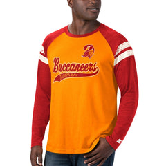 Starter Throwback League Raglan Long Sleeve Tri-Blend T-Shirt - Tampa Bay Buccaneers