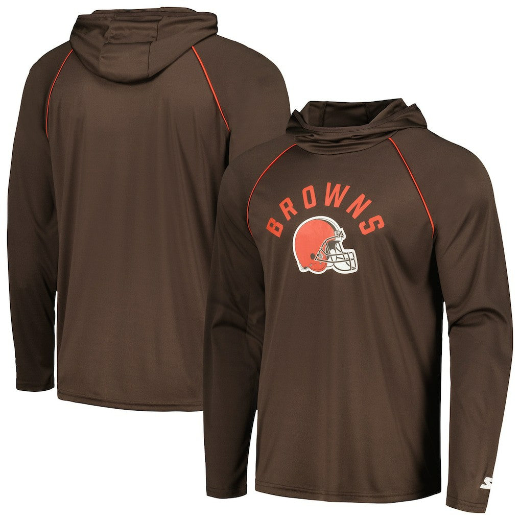 Starter Raglan Long Sleeve Hoodie T-Shirt - Cleveland Browns
