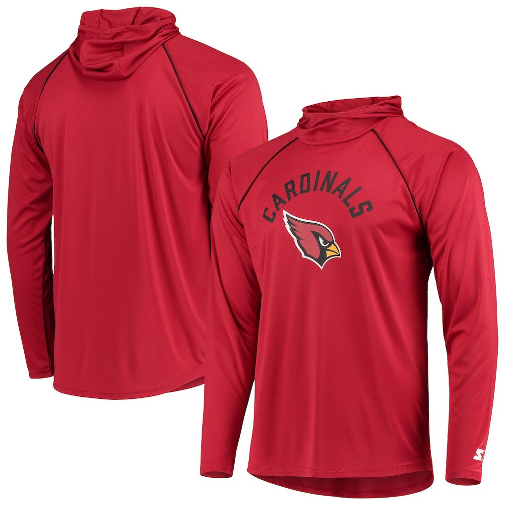 Starter Raglan Long Sleeve Hoodie T-Shirt - Arizona Cardinals