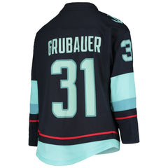 NHL Deep Sea Blue Philipp Grubauer Seattle Kraken Youth Home Replica Player Jersey