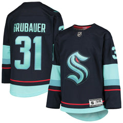 NHL Deep Sea Blue Philipp Grubauer Seattle Kraken Youth Home Premier Player Jersey