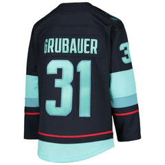 NHL Deep Sea Blue Philipp Grubauer Seattle Kraken Youth Home Premier Player Jersey
