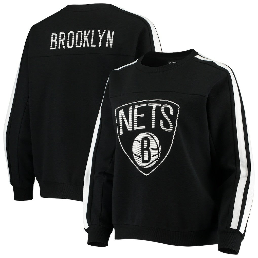 NBA Brooklyn Nets The Wild Collective Women's Perforated Logo Pullover Sweatshirt