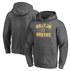 NHL Charcoal Boston Bruins Victory Arch Team Fitted Pullover Hoodie