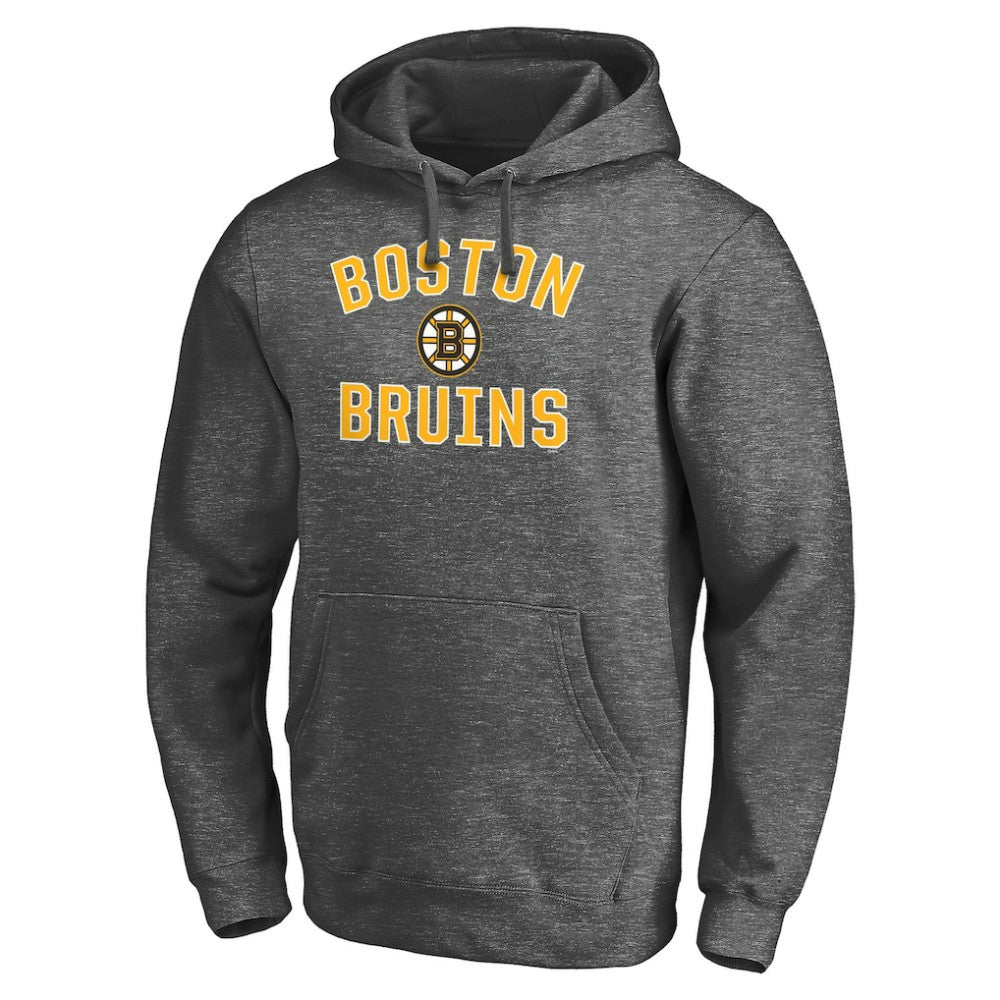 NHL Charcoal Boston Bruins Victory Arch Team Fitted Pullover Hoodie