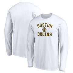 NHL White Boston Bruins Victory Arch Long Sleeve T-Shirt
