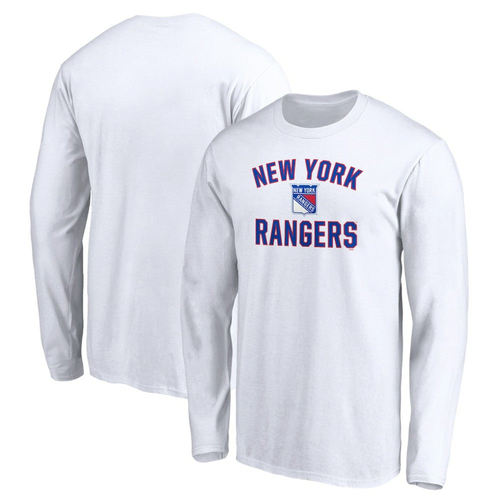NHL White New York Rangers Victory Arch Long Sleeve T-Shirt