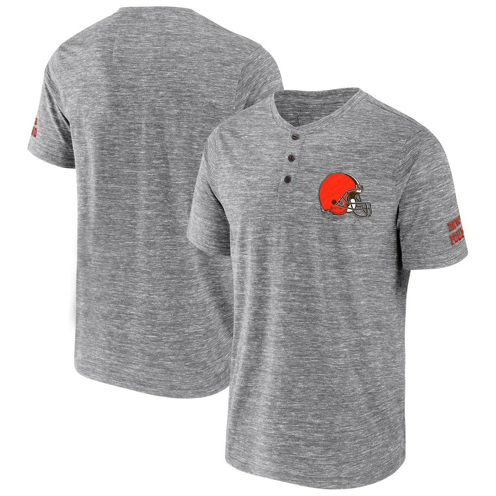 NFL x Darius Rucker Collection Slub Henley T-Shirt - Cleveland Browns